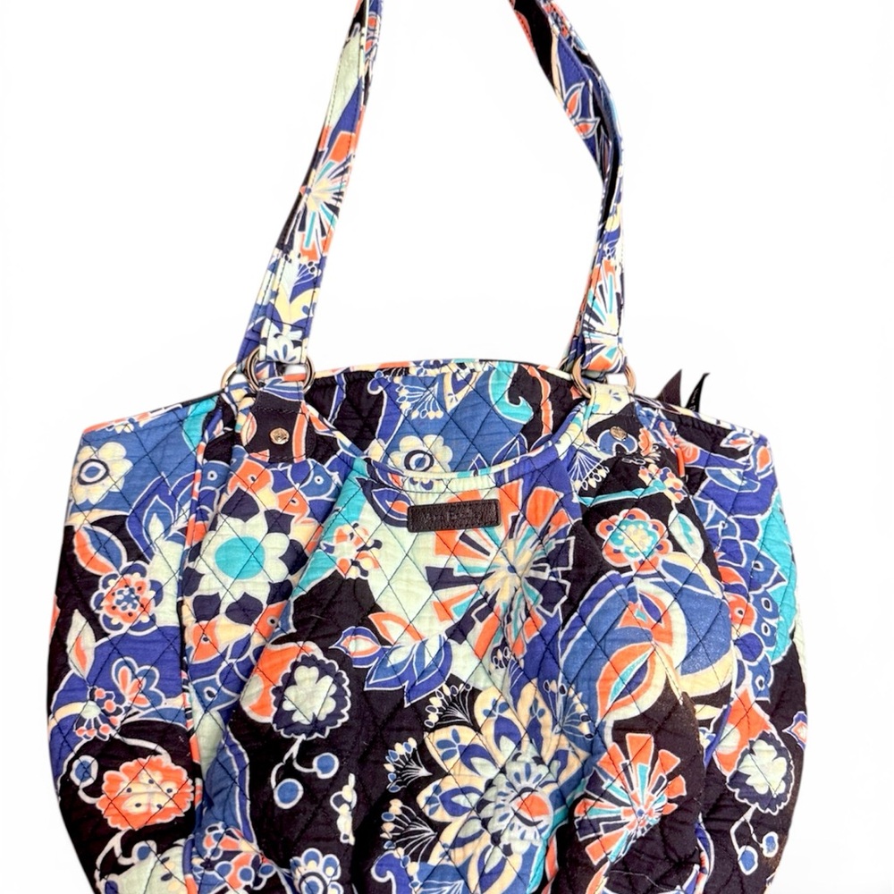 Vera Bradley Glenna Tote Lotus Flower Swirl Quilted Shoulder Bag